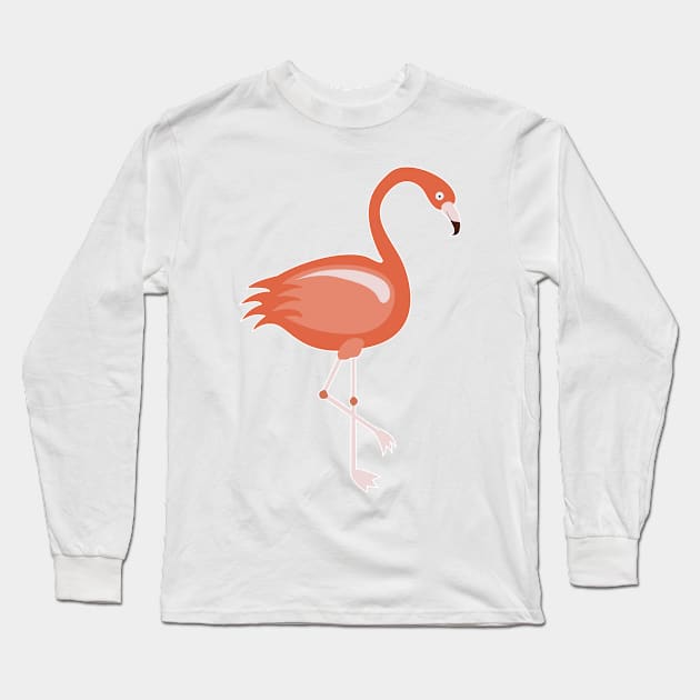 Red Flamingo Long Sleeve T-Shirt by mpmi0801